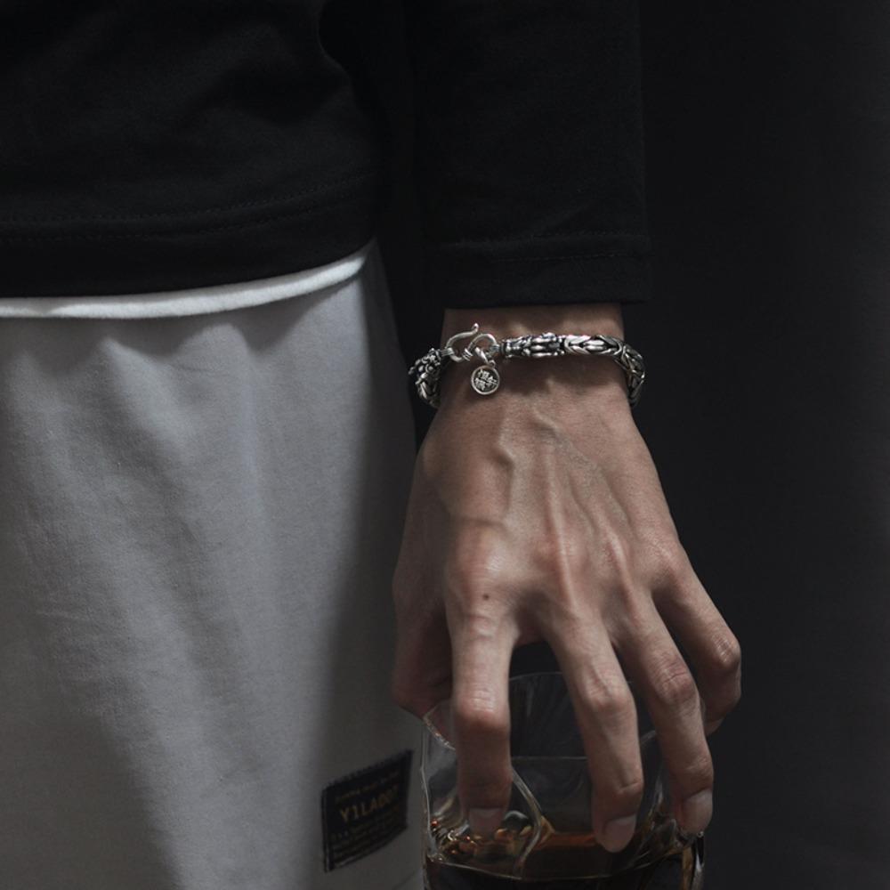 Ретро Киль Браслет Сплав Панк Кость Дракона Браслет Простота Готический Браслет Мужской