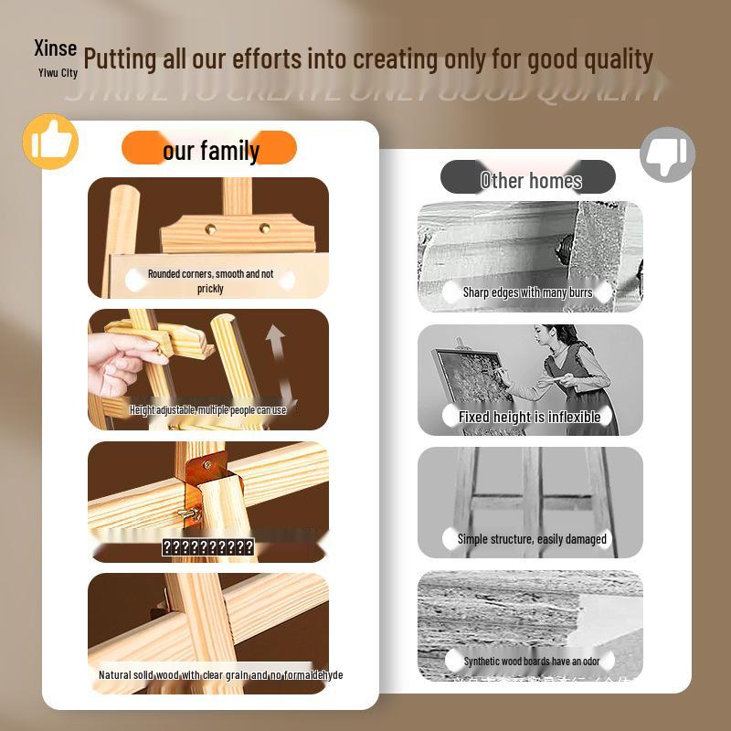 Складной деревянный штатив-мольберт для студентов-художников - Идеально подходит для набросков и масляной живописи