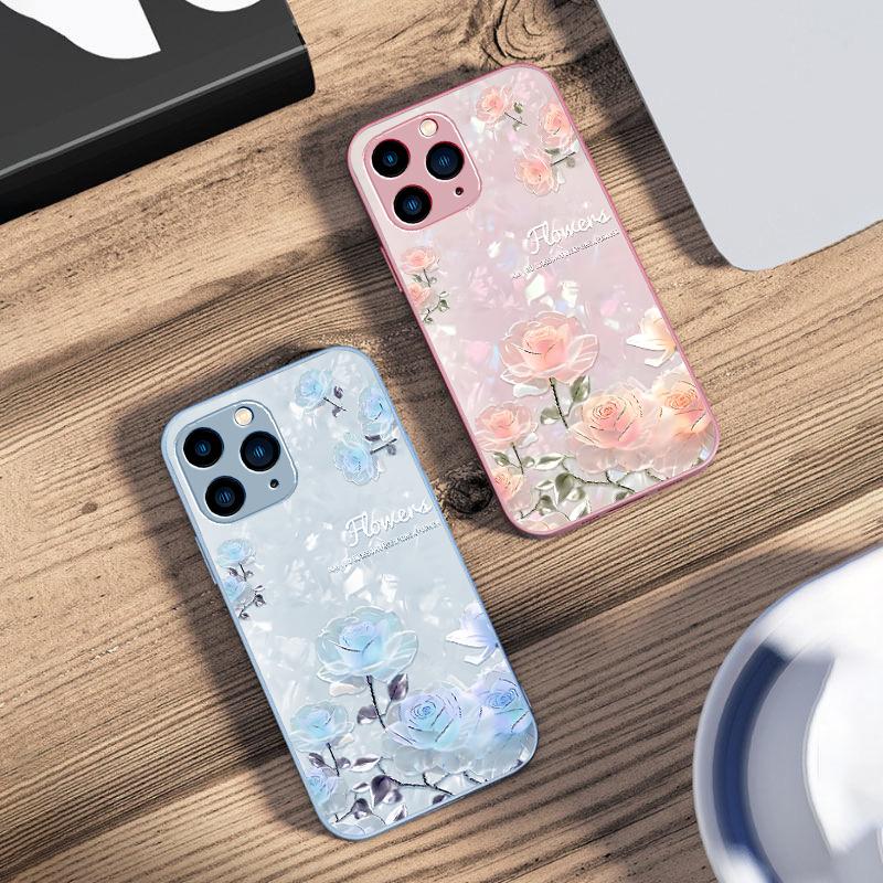 Розовый букет цветов для iPhone 16 Pro Max 15 Pro 14 13 12 Mini 11 XS Max XR 7 8 Plus SE 2022 Чехол для телефона из закаленного стекла