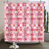 Happy Valentines Day Heart Shower Curtain Red Pink Romantic Falling Love Heart Sweet Lovers Waterproof Bathroom Curtain Decor