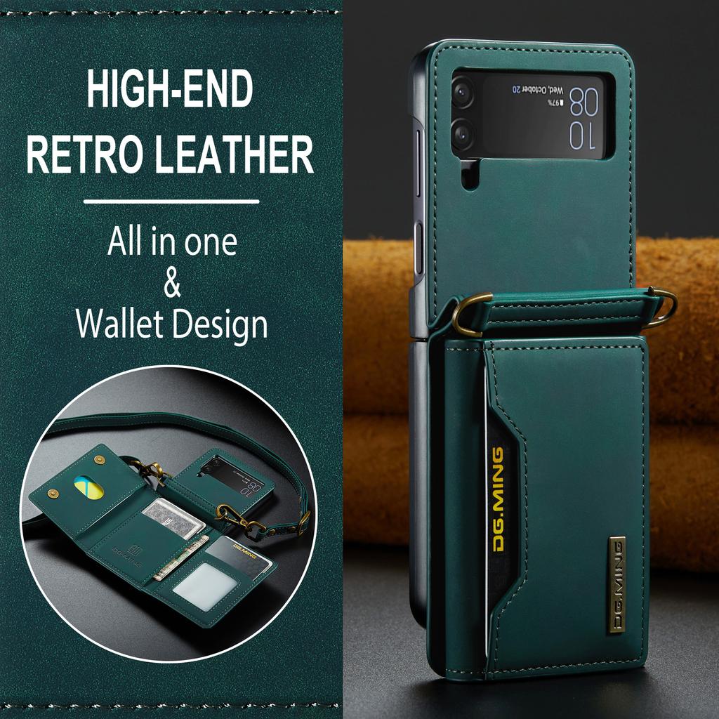 Чехол для мобильного телефона с функцией кошелька для Samsung Galaxy Z Flip 5 4 5G Flip4 Flip5 Flip3 Flip 3, защита от падения, слот для карт, чехол