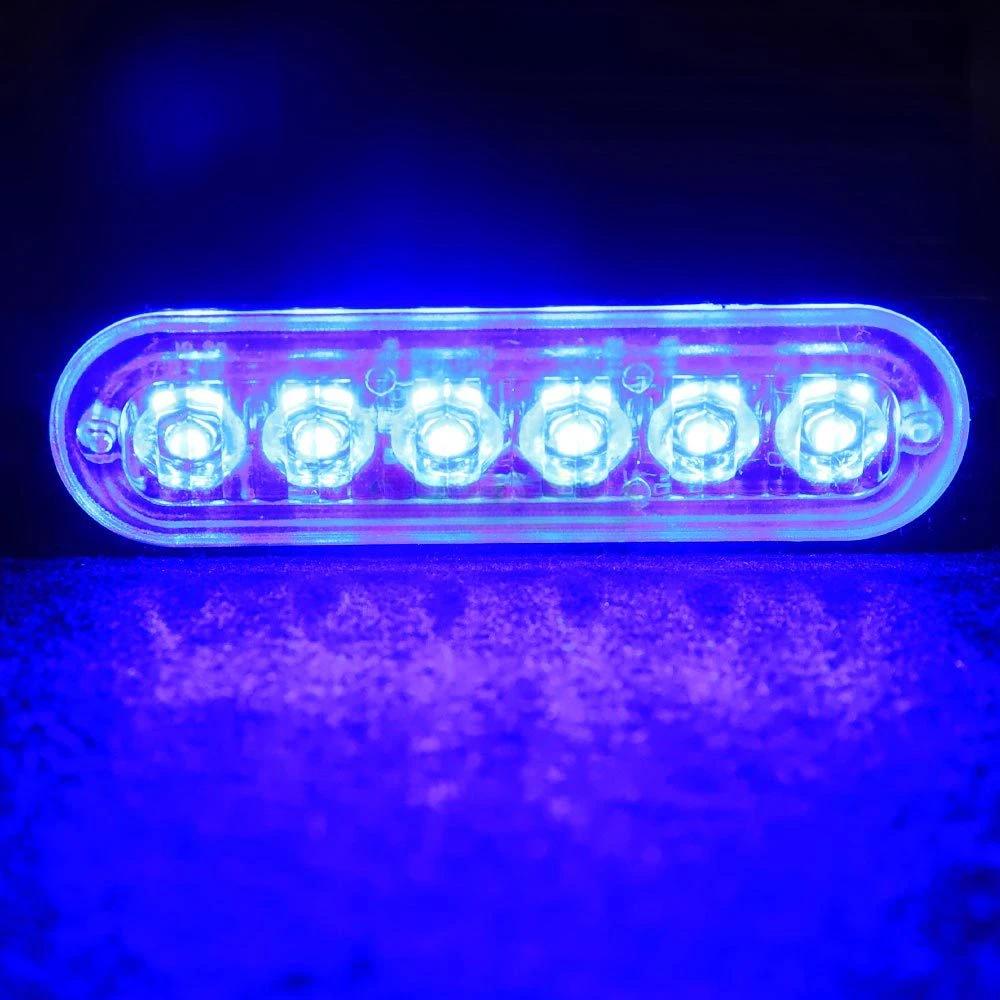 6LED Car Strobe Warning Light Grill Flashing Breakdown Emergency Light Car Truck Trailer Beacon Lamp LED Waterproof Side Light