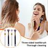 4/6 шт. Трехсторонняя зубная щетка со скребком для языка Мягкие зубные щетки Многоугольная Глубокая очистка Скребок для языка Зубная щетка