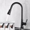 Tuqiu Pull Out Kitchen Faucets Black Single Handle  Kitchen Mixer Single Hole Rotating Water Mixer Tap Mixer Tap Kitchen Tap