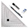Треугольный шаблон линейки плюс механический ластик для карандашей 45° + 0,5 мм (сменный блок B, включен)