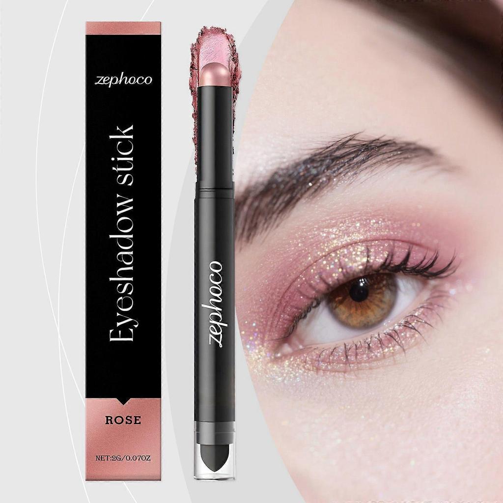 Zephoco Rose Eyeshadow Stick Naturally Pigmented With Fine Shimmer, Easy To Apply, Comes With Built-In Brush For Convenient Use
