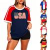 Women's Round Neck Soccer Top for Football Fans