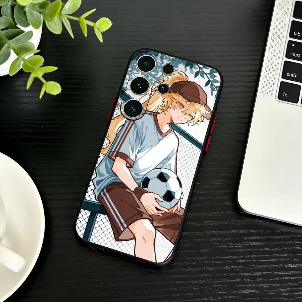 Чехол для телефона Genshin Y-Каэдэхара Кадзуха для Samsung S26, S25, S24, S23, S22, S30, S21, Ultra, Plus, FE 5G, Черный, Мягкий