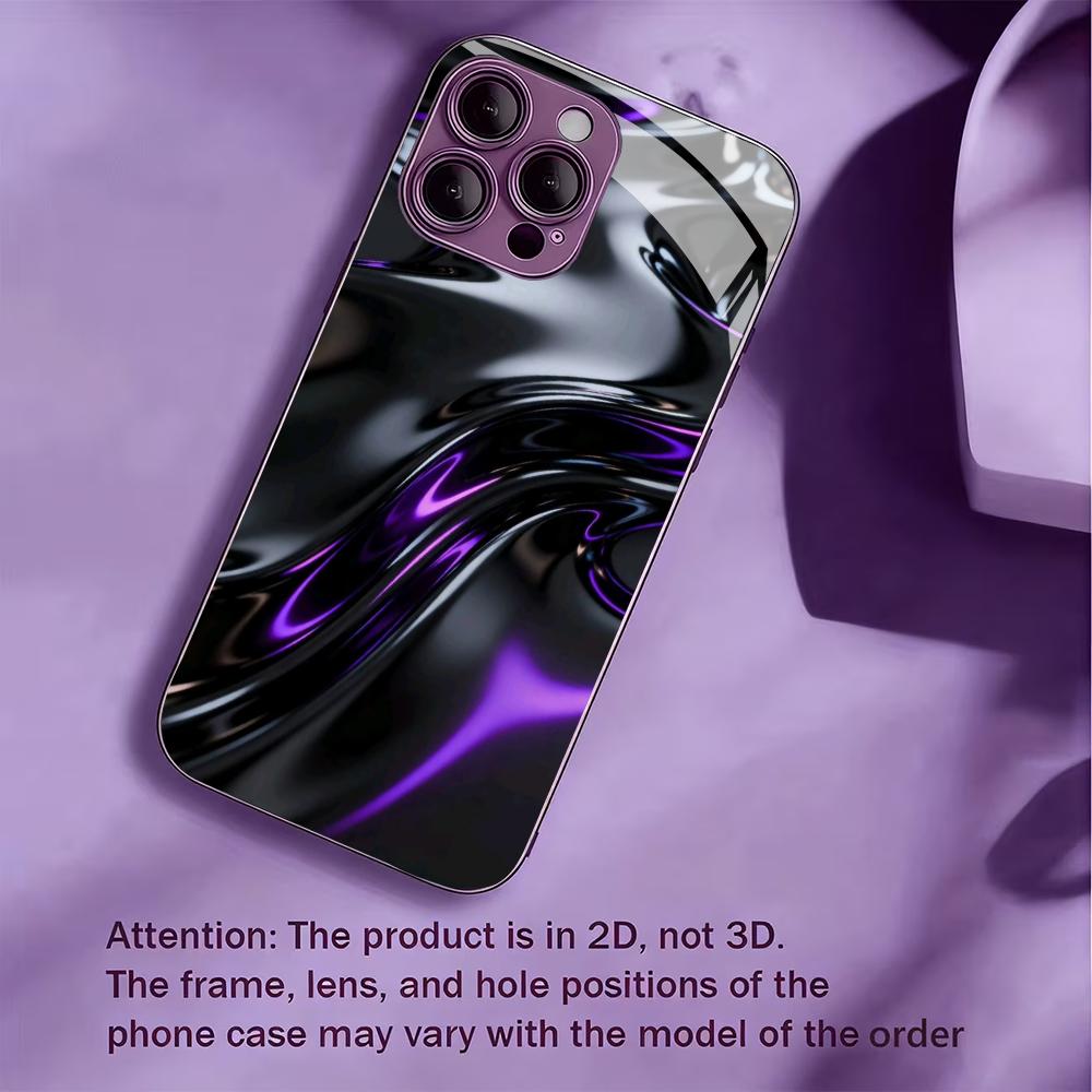 Черно-фиолетовый жидкий вихрь для чехла iphone Модный для coque iphone Чехол fundas Стекло для iPhone 17 16 15 14 13 12 pm Pro Plus