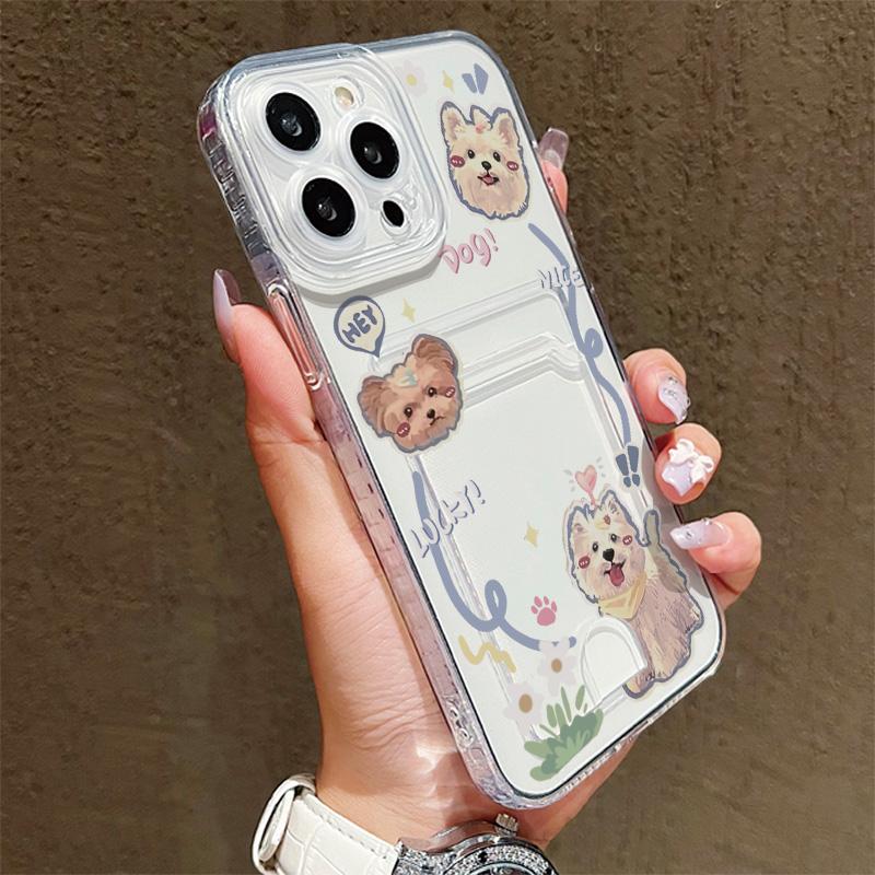 Силиконовый чехол-карман для карт для Oppo Reno 10 11 1F 12F 13F Xiaomi Redmi Note 12 13 iPhone 17 16 15 14 Pro Прозрачный бампер для телефона