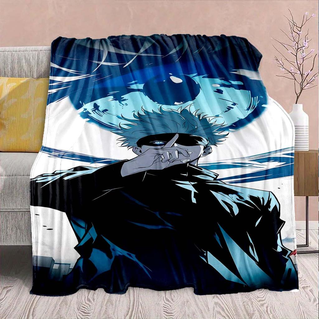 Jujutsu Kaisen Flannel Graphic Blanket Soft Warm Throw Lightweight Plush Sofa Bed Decor -QJY