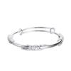 Retro Blossom Bracelet Women's Solid Bracelet Push-Pull Versatile Bracelet Silver Jewelry Young Style