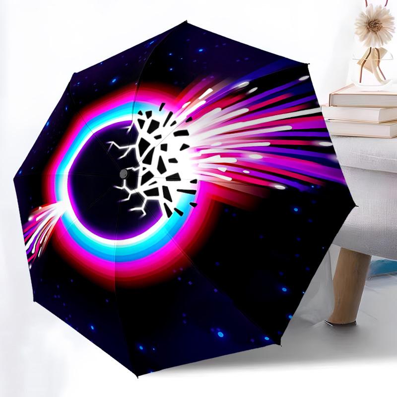 1pc Galactic Burst Automatic Folding Umbrella Durable Iron Frame,All Seasons Home Travel Outdoor Multifunctional Umbrella yy251115079