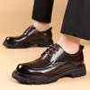 Модные мужские туфли из коровьей кожи на платформе в деловом стиле, весна-осень, на мягкой подошве, свадебные туфли, модные туфли дерби из натуральной кожи