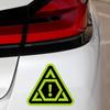 Reflective Sticker, Triangular Warning Reflective Sticker, PVC, Yellow/Green, 240° Wide Angle Reflection, 4.2 x