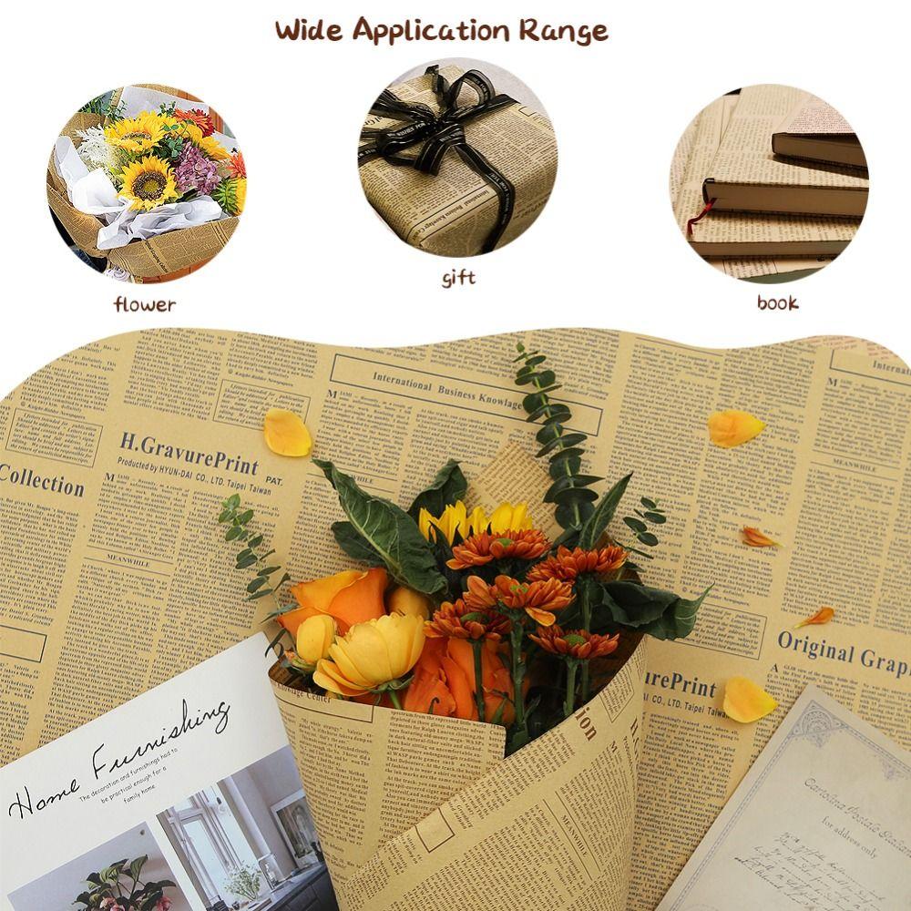 45Pcs Vintage Newspaper Wrapping Paper Double Sided Gift Wrapping Paper  Valentine's Day