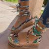 2020 Summer Women's Thick-Soled Strappy Snake Pattern Sandals