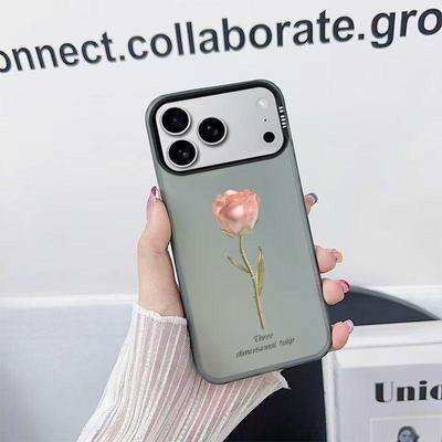 Минималистичный розовый чехол из стерлингового серебра с ракушкой для Apple 17/16/15Pro/14ProMax/13/12/11