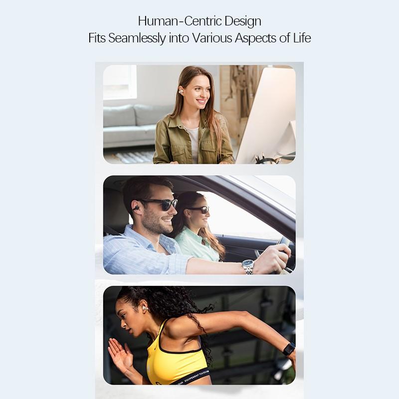 Bluetooth 5,3, беспроводные наушники-вкладыши с открытым ухом, наушники-крючки с микрофоном для спорта, бега, вождения, гарнитура