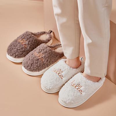 Мохнатые хлопковые тапочки мужские женские осенне-зимние новые теплые туфли для дома яркие тапочки модная верхняя одежда женская легкая обувь
