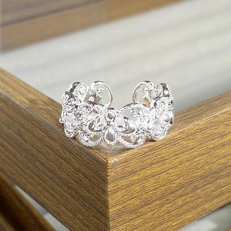 Фиолетовый циркон Бабочка Ландыш Бахромчатое Открытое Кольцо Изысканное Нежное Легкая Роскошь Высококачественное Звездный Цветок Кольцо-Сетка