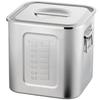 Akagawa Kibutsu Seisakusho 21-0 Graduated Square Kitchen Pot, 21cm, with Handle, 15210, Approx. 8.6L