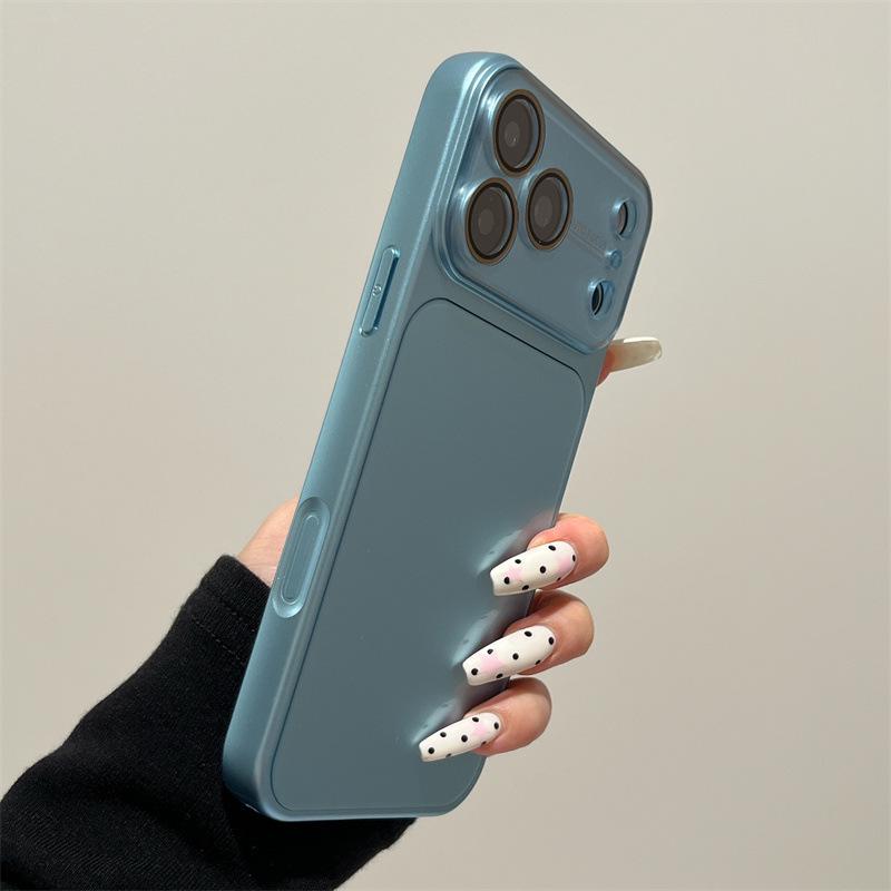 Металлический Жесткий Чехол для iPhone 13/14/15/16/17P Pro Max - Ударопрочный Усовершенствованный Однотонный Дизайн