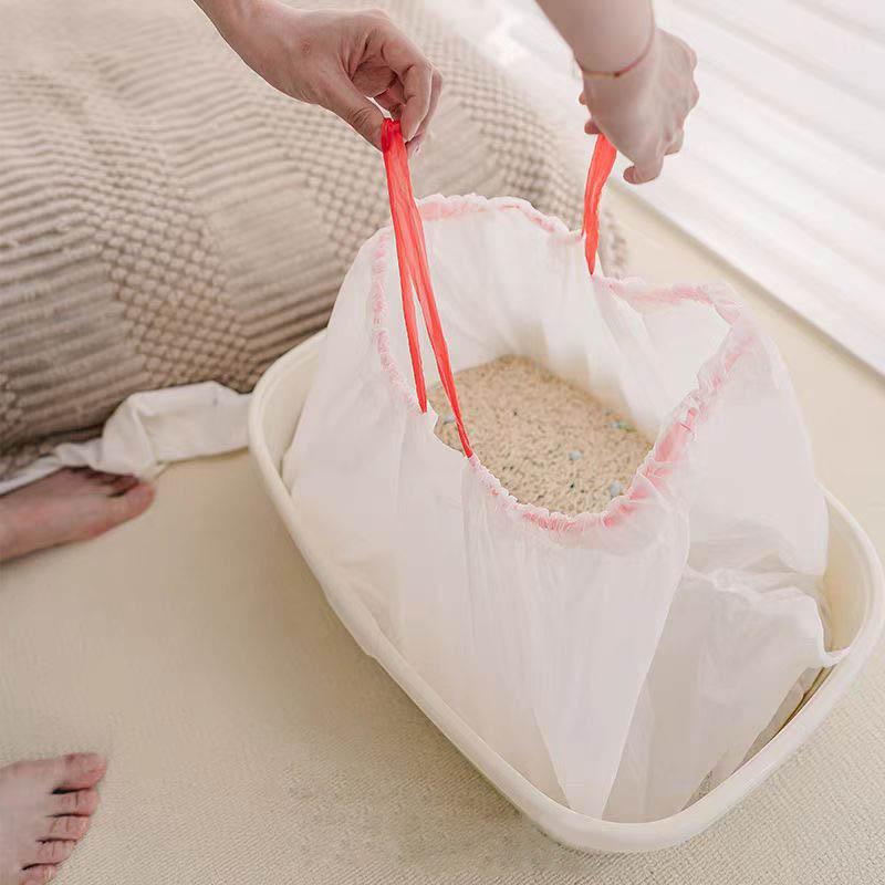 1/2/3 рулона одноразовых мешков для кошачьего туалета Одноразовый мешок для отходов домашних животных с завязкой Быстроочищаемые переносные мешки для кошачьего туалета