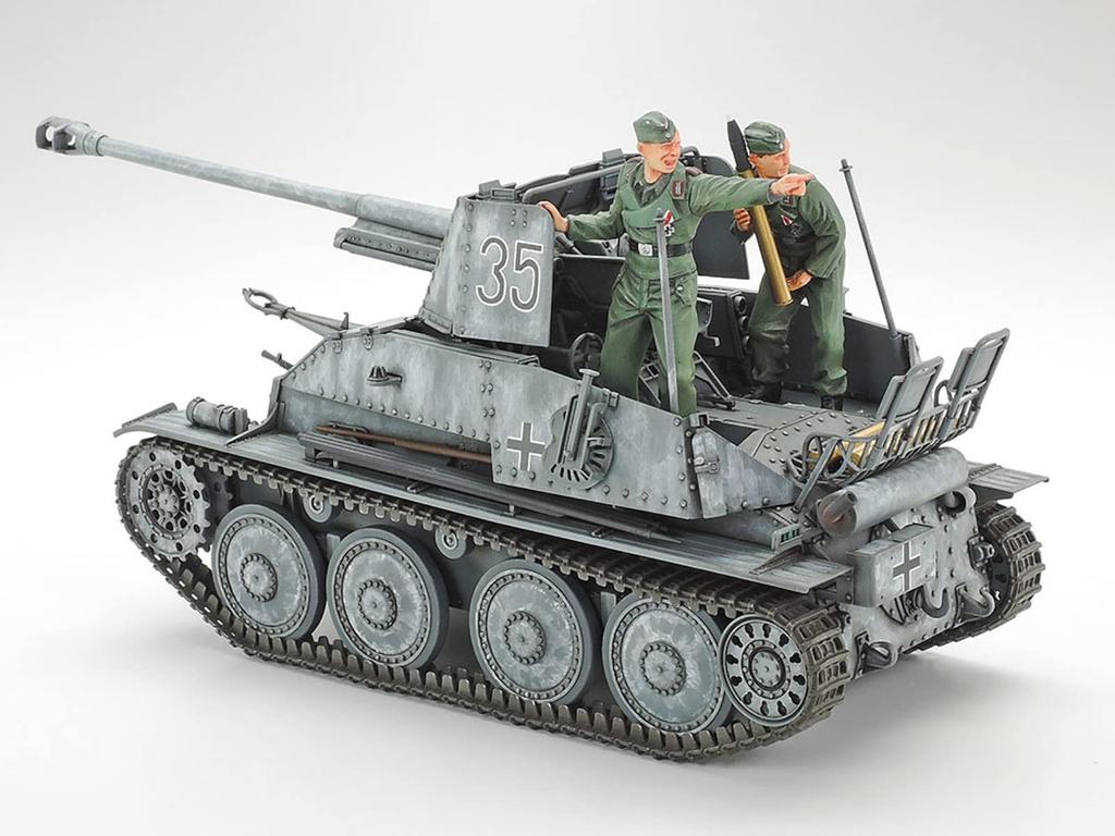 Tamiya Военная миниатюра. Немецкая армейская пушка Marder III Pak36, оснащенная пластиковой моделью 35248 1/35 № 248, противотанковая самоходная установка калибра 7,62 см