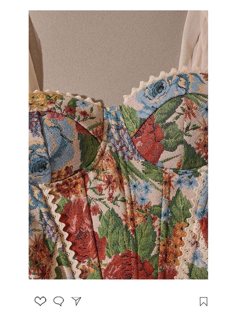 Трендовый ретро французский жаккардовый корсетный жилет без бретелей