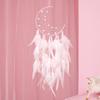 Dreamy Pink Dreamcatcher Pendant - Feather Car Charm & Travel Accessory, Unique Friendship Gift