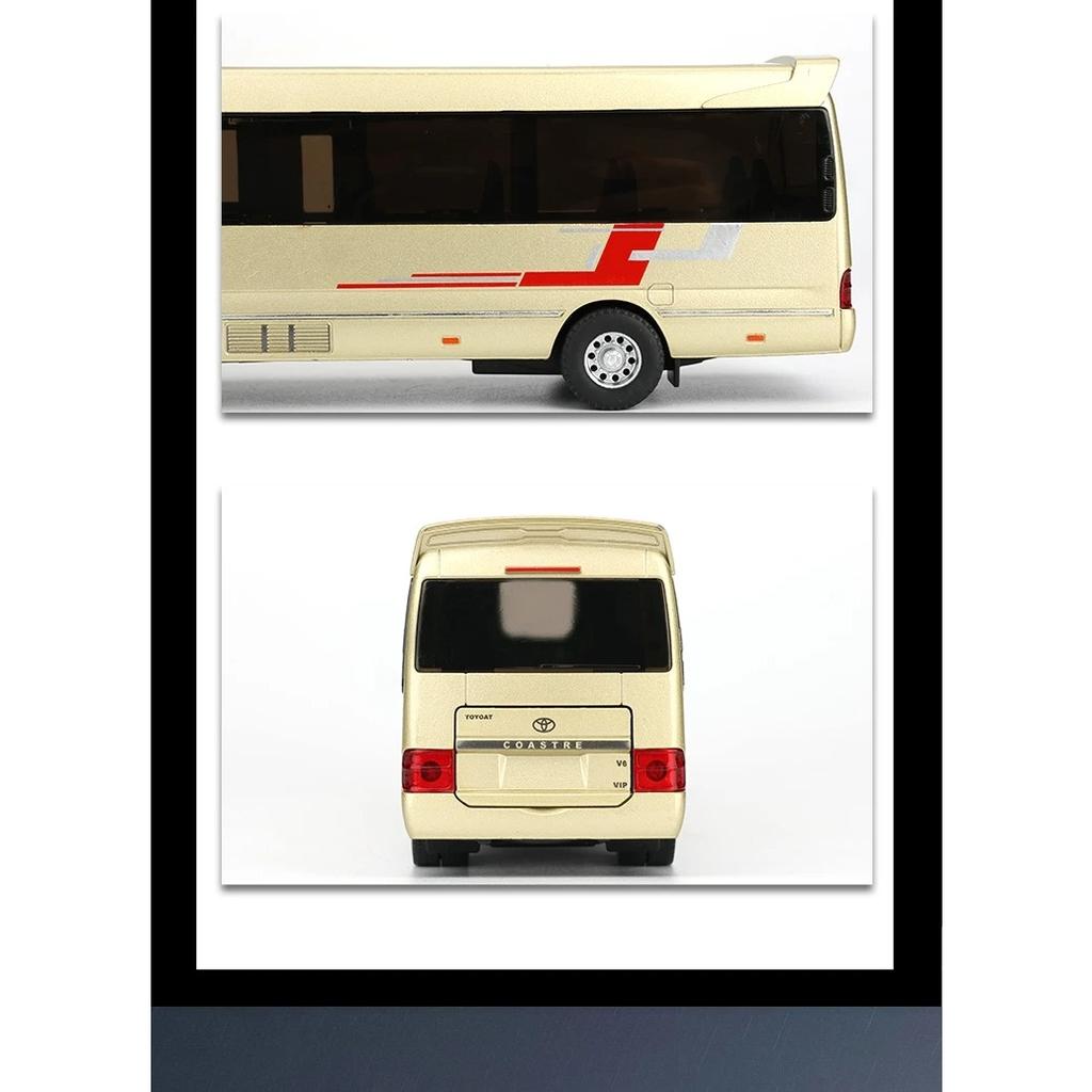 1/32 TOYOTA Coaster Coach Lexury Bus Alphard MPV Toy Car Model for Children Diecast Van Miniature Pull Back Collection Gift Boy