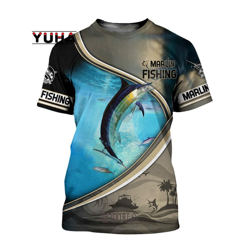 Футболка для глубоководной рыбалки, мужская и женская футболка с 3D принтом для рыбалки, современный модный дизайн, пляжная повседневная футболка с круглым вырезом