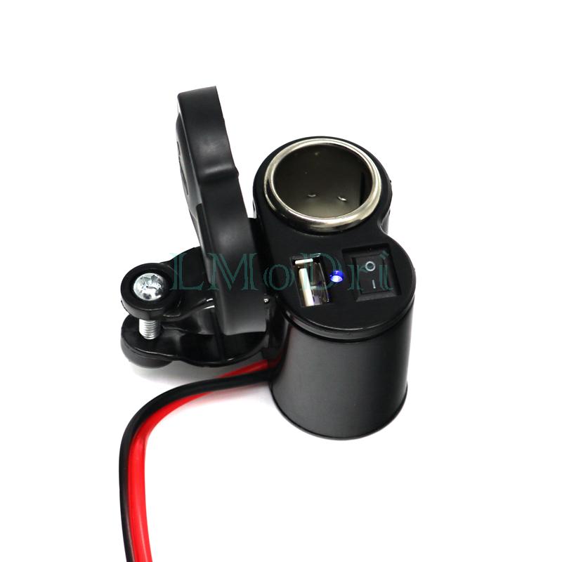 LMoDri мотоцикл 12/24 В розетка прикуривателя мотоцикл руль водостойкий порт питания USB зарядное устройство адаптер для телефона