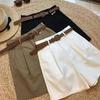 Широкие шорты женские летние тонкие хлопковые шорты трапециевидной формы для офисных леди классические свободные повседневные женские шорты на молнии