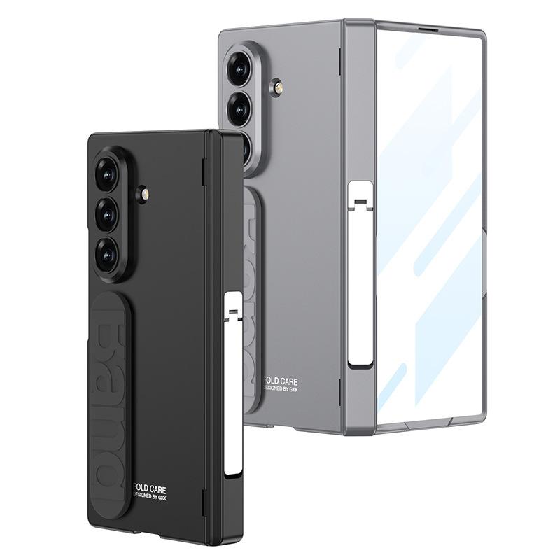 Подходит для чехла для мобильного телефона Samsung Z Fold7 Новый чехол с магнитным шарниром Пленка Встроенный силиконовый ремешок-браслет Подставка Защитный чехол
