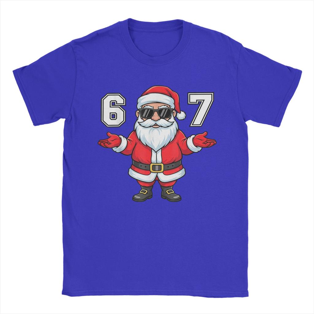 Crazy  6 7 Christmas Six Seven Meme T-Shirt Men Crew Neck 100% Cotton T Shirts  Short Sleeve Tees 4XL 5XL 6XL Clothes
