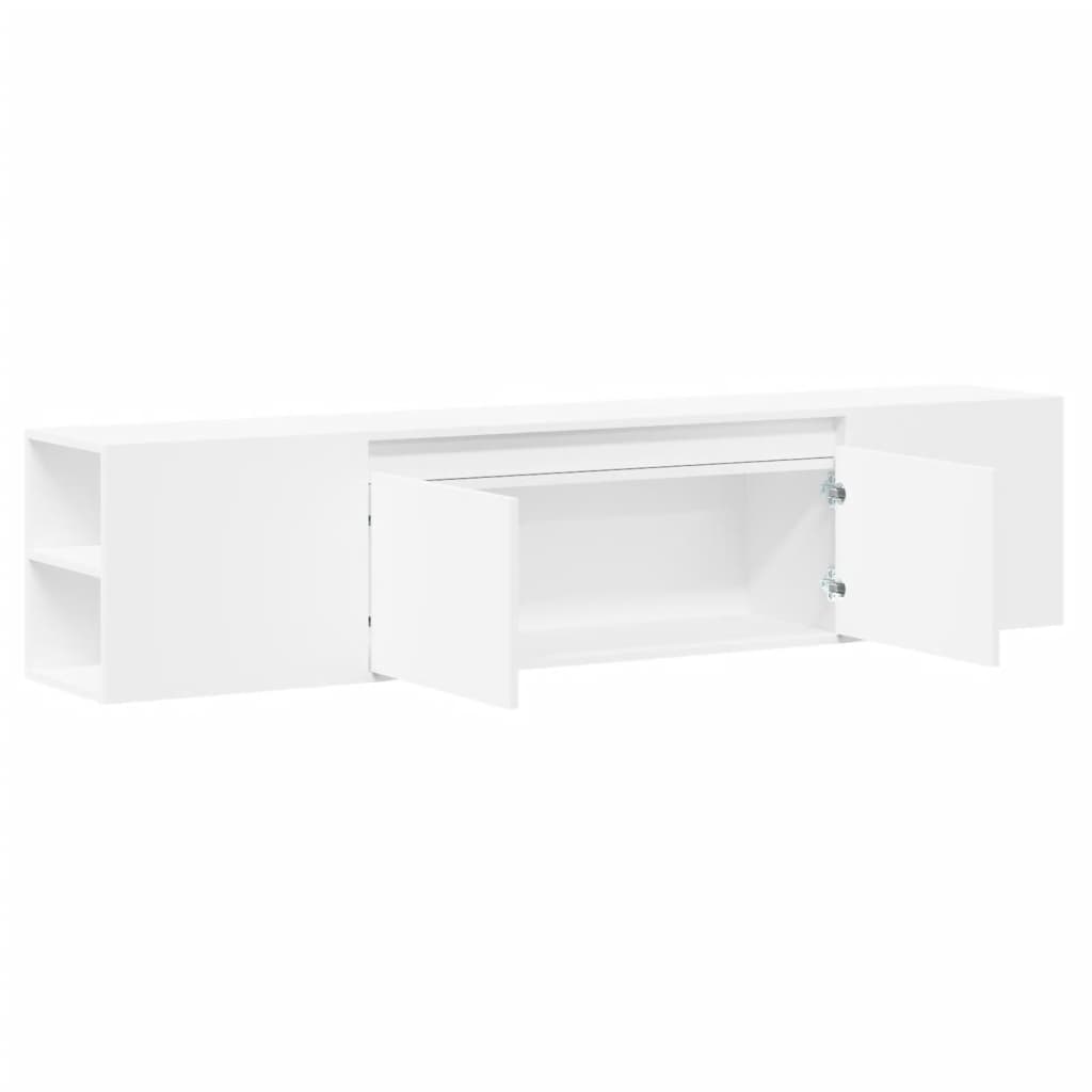 White LED Wall Mounted TV Cabinet 180 x 31 x 39.5 cm