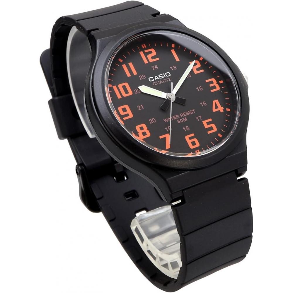 CaSio Men S Analog Quartz Watch Black Orange Mw 240 4bv