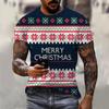 Christmas Elk Santa Claus 3D Print Men's T-shirt Crew Neck Loose Streetwear Tees Summer Casual Short Sleeve Tops Mans Clothing