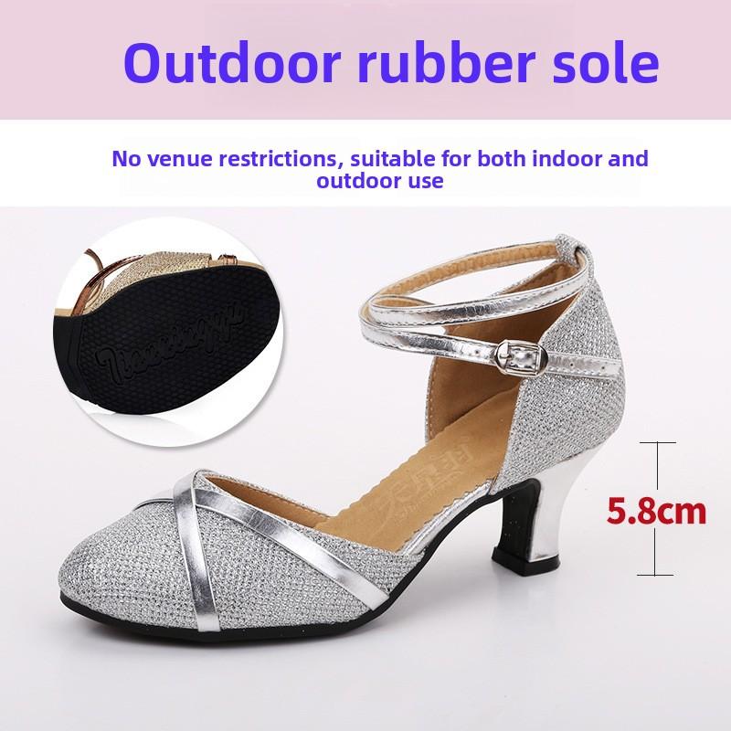 Professional Latin Dancing Shoes Women Soft Rubber Sole Closed Toe Fashion Modern Tango Ballroom Party Lady Latin Dance Shoes
