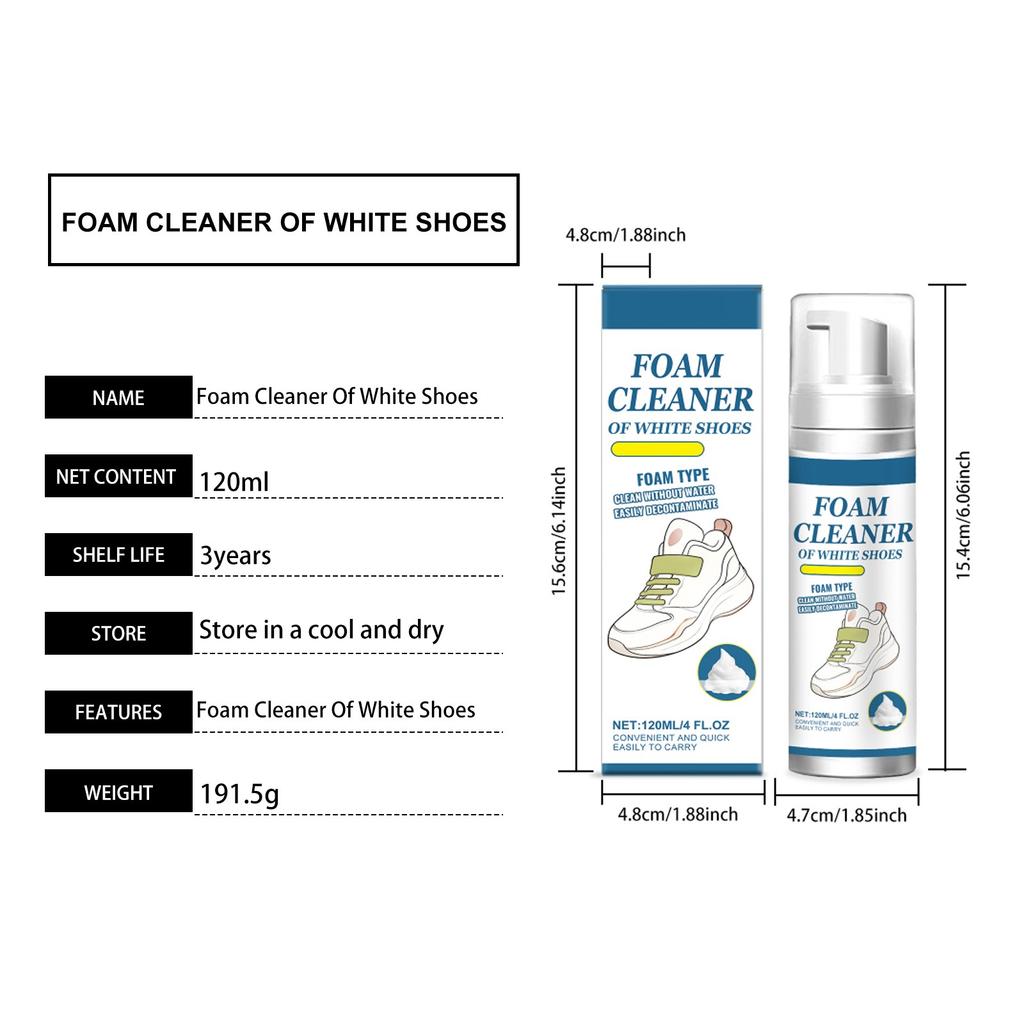 Средство для чистки обуви; Чистка обуви; Средство для удаления пятен с обуви; Очищает пятна и желтизну на поверхности обуви (120мл)