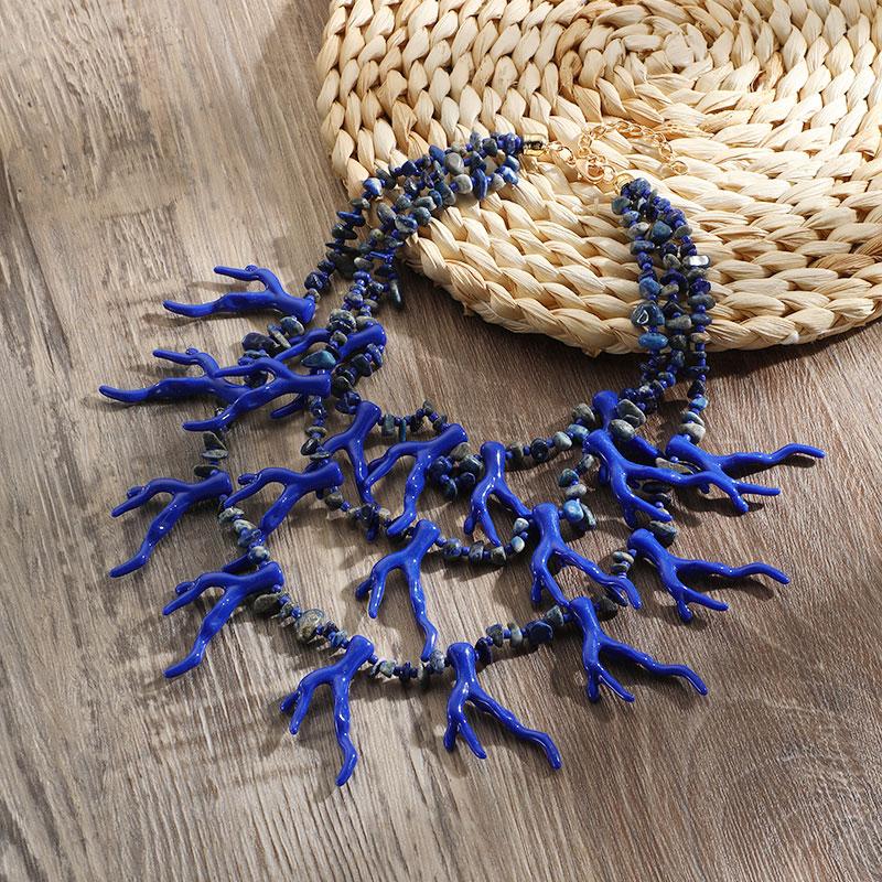 GuanLong модные богемные коралловые большие ожерелья для женщин винтажное ретро многослойное колье с бусинами на цепочке ювелирные изделия для вечеринок