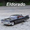 1:32 Eldorado Alloy Cars Charger 1970 Diecast Model Toy Sound Light Pull Back Door Opened Miniature Sports Car Collectibles Gift