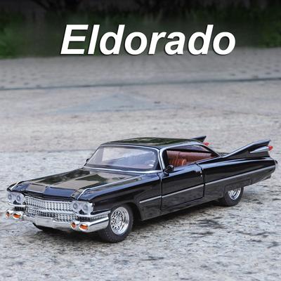1:32 Машинки Eldorado из сплава Зарядное устройство 1970 Литая модель Игрушка Звук Свет Откатная Двери открываются Миниатюрный Спортивный автомобиль Предметы коллекционирования Подарок