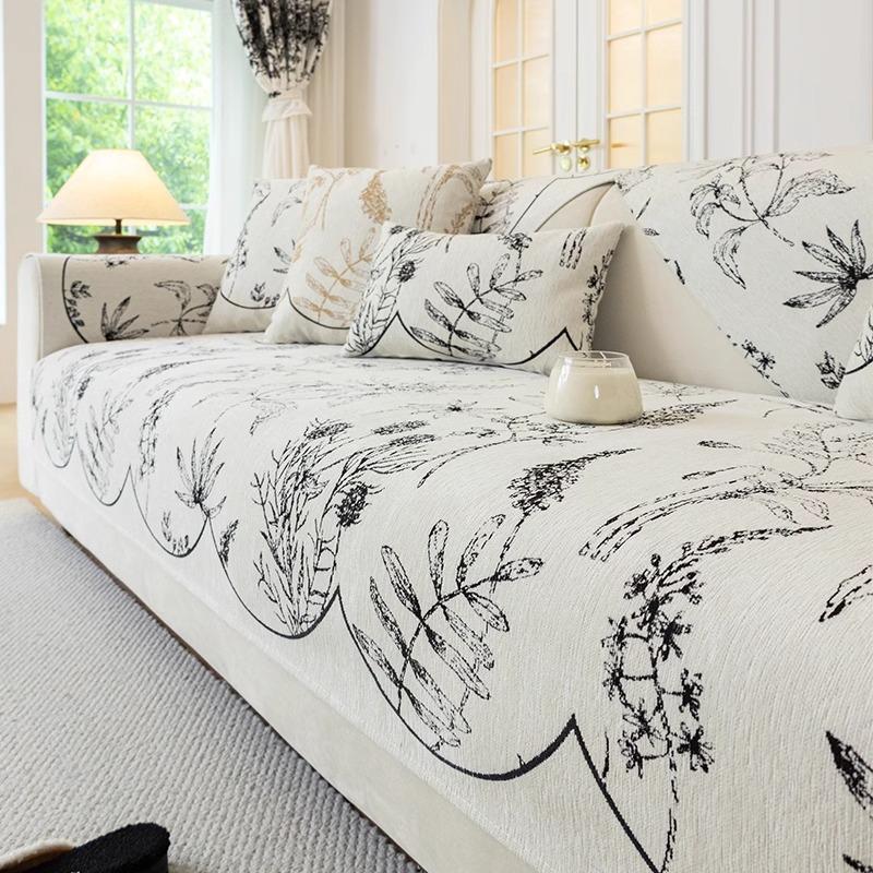 Французская подушка для дивана Универсальная для всех сезонов Новая нескользящая подушка для сиденья Улучшенное чувство Защита от царапин кошек Чехол для дивана Ткань Полотенце