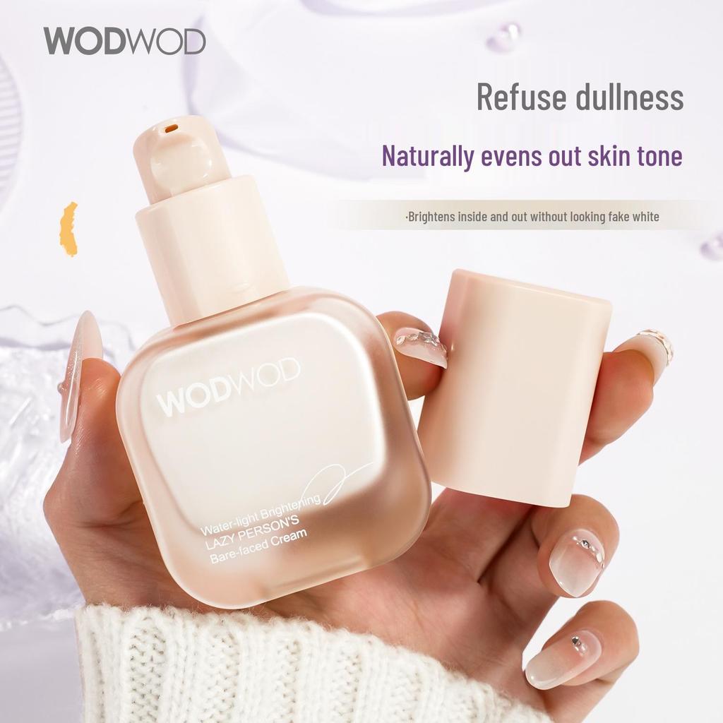 Крем-сияние для лица WODWOD Water Light Brightening Bare Skin Cream - Натуральный, Без белого налета, Легкое нанесение, Не требует снятия макияжа