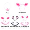 Halloween Costume Kit for Adults Kids Pig Ears Nose Tail Pink Pig Fancy Dress Headband Bow Tie
