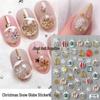 Dreamy Crystal Ball Snowflake & Snowman Nail Stickers with Glitter