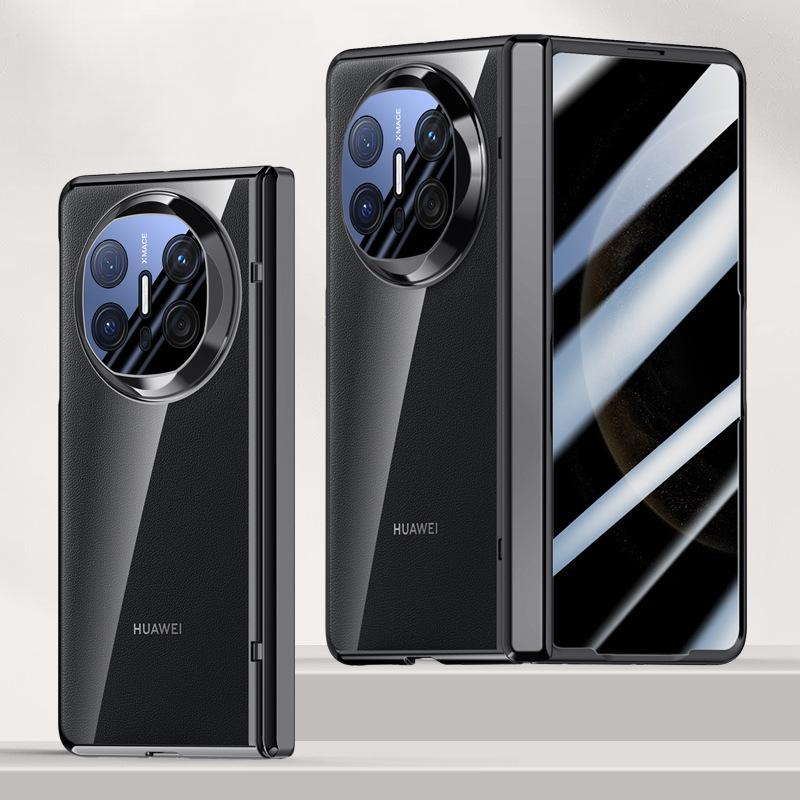 Подходит для чехла для мобильного телефона Huawei Matex6, интегрированная откидная пленка с гальваническим покрытием, прозрачный всесторонний чехол, центральный вал на пружинном шарнире, противоударный рукав